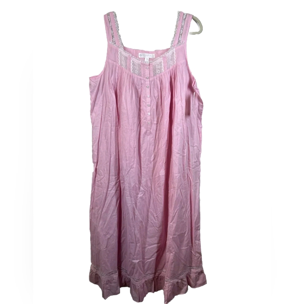 Eileen West Pink Long Nightgown; Large